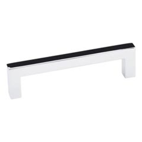Hardware Resources 625-96PC 105mm Overall Length Square Cabinet Bar Pull - 96 mm center-to-center Holes - Screws Included - Polished Chrome