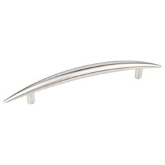 Hardware Resources 7-3/8" Overall Length Curved Cabinet Pull 128 mm center-to-center. Packaged with two M4 screws. Finish: Satin Nickel - 409223SN