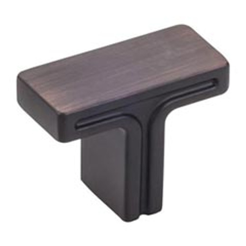 Hardware Resources 867DBAC 1-3/8" Overall Length Rectangle Cabinet Knob - Screws Included - Brushed Oil Rubbed Bronze