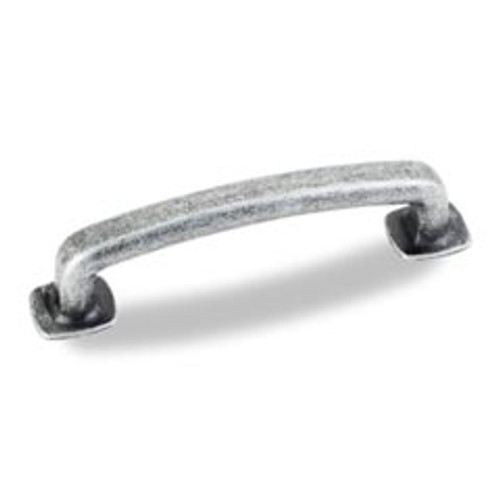 Hardware Resources MO6373SIM-D 4-5/8" Overall Length Forged Look Flat Bottom Cabinet Pull - 96 mm center-to-center Holes - Screws Included - Distressed Antique Silver