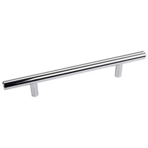 Hardware Resources 206PC 206 mm (8-1/8") Overall Length 7/16" Diameter Steel Cabinet Bar Pull with Beveled Ends - Screws Included - 128 mm center-to-center Holes - Polished Chrome