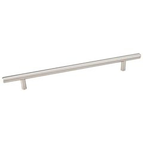 Hardware Resources 304SN 304 mm (11-15/16") Overall Length 7/16" Diameter Steel Cabinet Bar Pull with Beveled Ends 224 mm center-to-center - Screws Included - Satin Nickel