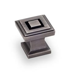 Hardware Resources 1" Overall Length Square Cabinet Knob - Screws Included - Brushed Pewter - 585BNBDL