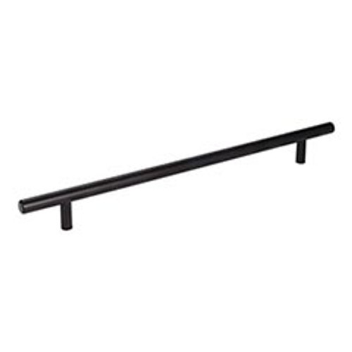 Hardware Resources 336MB 336 mm (13-1/4") Overall Length 7/16" Diameter Steel Cabinet Bar Pull with Beveled Ends 256 mm center-to-center - Screws Included - Matte Black