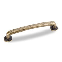 Hardware Resources 5-7/8" Overall Length Forged Look Flat Bottom Pull 128 mm center-to-center - Screws Included - Distressed Antique Brass - MO6373-128ABM-D