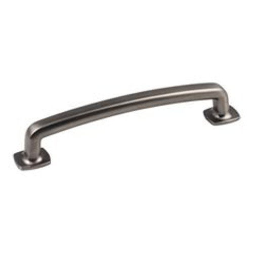 Hardware Resources MO6373-128BNBDL 5-7/8" Overall Length Forged Look Flat Bottom Pull - Screws Included - 128 mm center-to-center Holes - Brushed Pewter