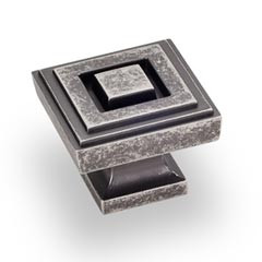 Hardware Resources 1-1/4" Overall Length Square Cabinet Knob - Screws Included - Distressed Pewter - 585L-DP