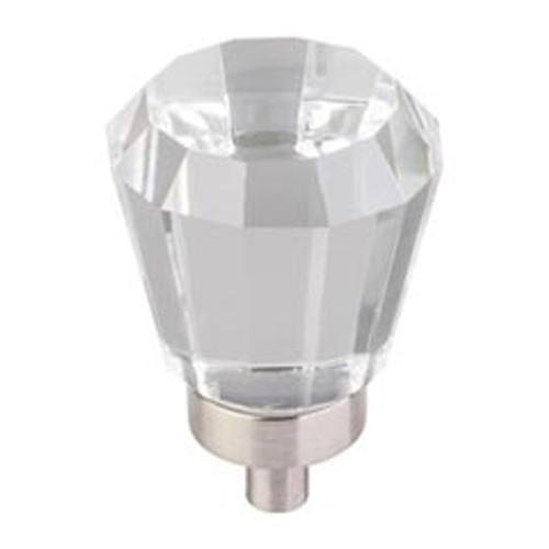 Hardware Resources G150SN 1" Diameter Glass Tapered Cabinet Knob - Screws Included - Satin Nickel