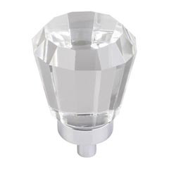 Hardware Resources 1" Diameter Glass Tapered Cabinet Knob - Screws Included - Polished Chrome - G150PC