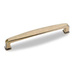 Hardware Resources 5-9/16" Overall Length Plain Square Cabinet Pull - Screws Included - 128 mm center-to-center Holes - Distressed Antique Brass - 1092-128AEM