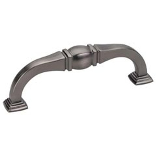 Hardware Resources 188-96BNBDL 4-3/8" Overall Length Cabinet Pull - 96 mm center-to-center Holes - Screws Included - Brushed Pewter