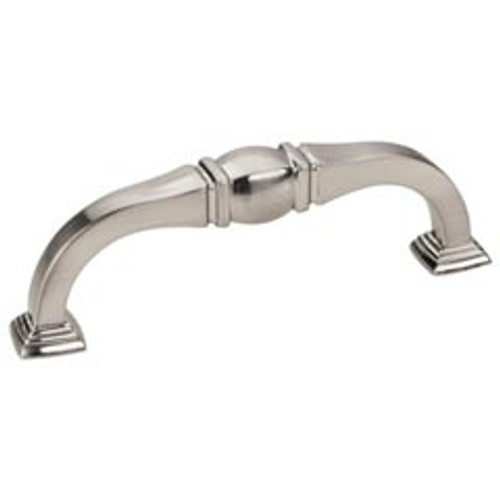 Hardware Resources 188-96SN 4-3/8" Overall Length Cabinet Pull - 96 mm center-to-center Holes - Screws Included - Satin Nickel