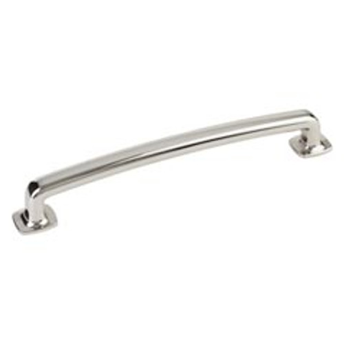 Hardware Resources MO6373-160NI 7-1/8" Overall Length Forged Look Flat Bottom Cabinet Pull - 160 mm center-to-center Holes - Screws Included - Polished Nickel