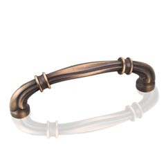 Hardware Resources 4-3/8" Overall Length Cabinet Pull - 96 mm center-to-center Holes - Screws Included - Antique Brushed Satin Brass - 317-96ABSB