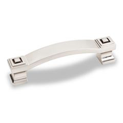 Hardware Resources 4-1/2" Overall Length Square Cabinet Pull - 96 mm center-to-center Holes - Screws Included - Satin Nickel - 585-96SN