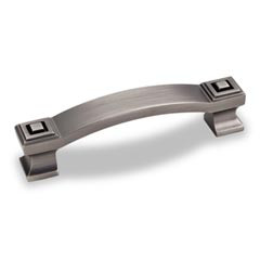 Hardware Resources 4-1/2" Overall Length Square Cabinet Pull - 96 mm center-to-center Holes - Screws Included - Brushed Pewter - 585-96BNBDL