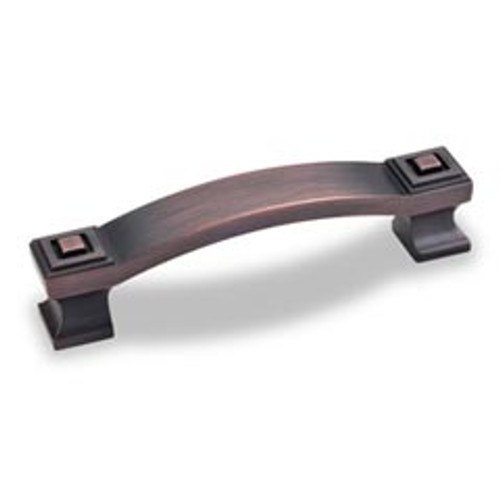 Hardware Resources 585-96DBAC 4-1/2" Overall Length Square Cabinet Pull - 96 mm center-to-center Holes - Screws Included - Brushed Oil Rubbed Bronze