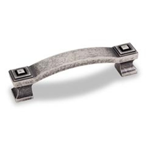 Hardware Resources 585-96DP 4-1/2" Overall Length Square Cabinet Pull - 96 mm center-to-center Holes - Screws Included - Distressed Pewter