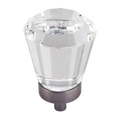 Hardware Resources 1-1/4" Diameter Glass Tapered Cabinet Knob - Screws Included - Brushed Pewter - G150L-BNBDL