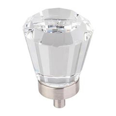 Hardware Resources 1-1/4" Diameter Glass Tapered Cabinet Knob - Screws Included - Satin Nickel - G150L-SN