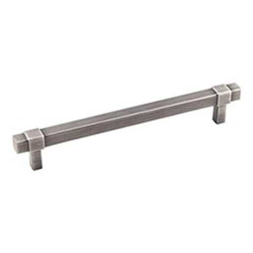 Hardware Resources 293-160BNBDL 7-9/16" Overall Length Square Bar Pull - 160 mm center-to-center Holes - Screws Included - Brushed Pewter