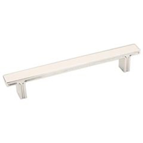 Hardware Resources 867-128NI 6-3/8" Overall Length Rectangle Cabinet Pull - Screws Included - 128 mm center-to-center Holes - Polished Nickel