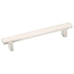 Hardware Resources 6-3/8" Overall Length Rectangle Cabinet Pull - Screws Included - 128 mm center-to-center Holes - Polished Nickel - 867-128NI