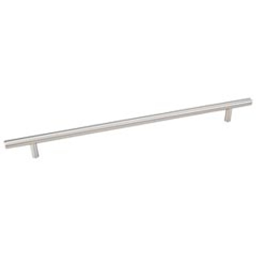 Hardware Resources 763SN 763 mm (30-1/16") Overall Length 7/16" Diameter Steel Cabinet Bar Pull with Beveled Ends- 673 mm center-to-center Holes - Screws Included - Satin Nickel