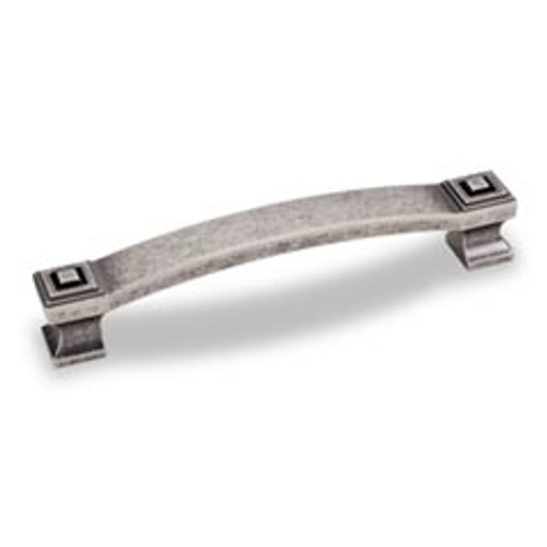 Hardware Resources 585-128DP 5-13/16" Overall Length Square Cabinet Pull - Screws Included - 128 mm center-to-center Holes - Distressed Pewter