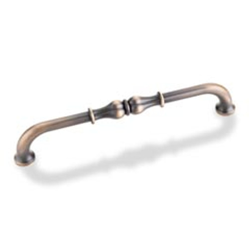 Hardware Resources 818-160ABSB 6-15/16" Overall Length Cabinet Pull - 160 mm center-to-center Holes - Screws Included - Antique Brushed Satin Brass