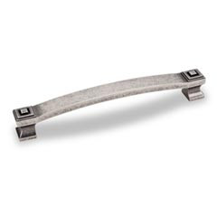 Hardware Resources 7-1/16" Overall Length Square Cabinet Pull - 160 mm center-to-center Holes - Screws Included - Distressed Pewter - 585-160DP