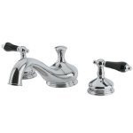 Kingston Brass Two Handle Roman Tub Filler Faucet With Black Porcelain Lever Handle - Polished Chrome - KS3331PKL