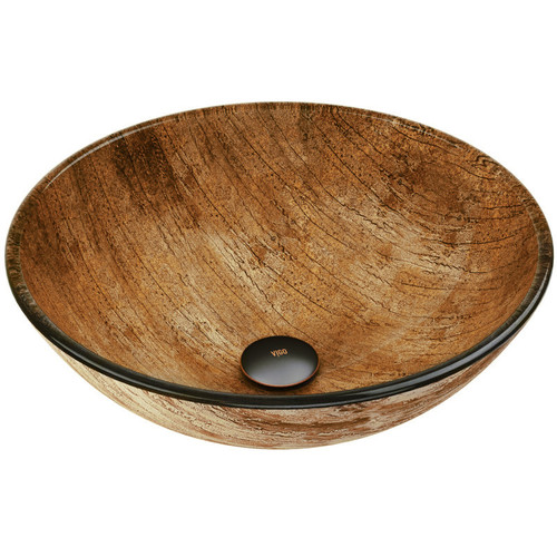 Vigo Amber Sunset Glass Vessel Bathroom Sink - 16 1/2 inch