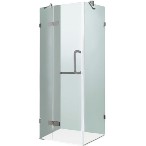 Vigo 34 in. L x 34 in. W x 73 in. H Monteray Frameless Shower Enclosure with Brushed Nickel Hardware