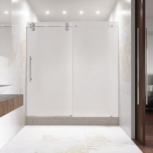 Vigo VG6041CHMT6074L Elan Adjustable Frameless Sliding Shower Door with Chrome Hardware