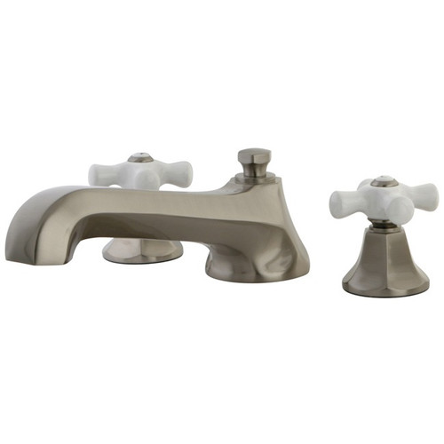 Kingston Brass Two Handle Roman Tub Filler Faucet - Brushed Nickel KS4308PX