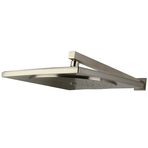 Kingston Brass KX8228CK 12" Rainfall Square Showerhead With 16" Shower Arm - Brushed Nickel