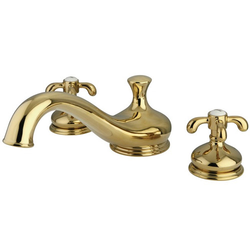 Kingston Brass Two Handle Roman Tub Filler Faucet - Polished Brass KS3332TX