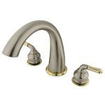 Kingston Brass Two Handle Roman Tub Filler Faucet - Brushed Nickel/Polished Brass KS2369