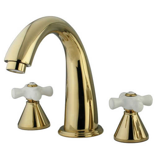 Kingston Brass Two Handle Roman Tub Filler Faucet - Polished Brass KS2362PX