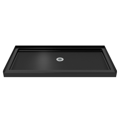 DreamLine SlimLine 36 in. D x 54 in. W x 2 3/4 in. H Center Drain Single Threshold Shower Base in Black