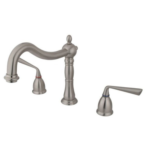 Kingston Brass Two Handle Roman Tub Filler Faucet - Brushed Nickel KS1348ZL