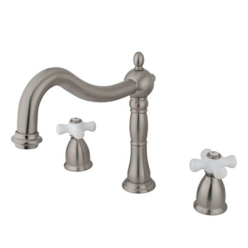 Kingston Brass Two Handle Roman Tub Filler Faucet - Brushed Nickel KS1348PX
