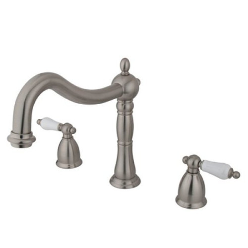 Kingston Brass Two Handle Roman Tub Filler Faucet - Brushed Nickel KS1348PL