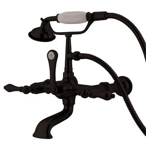 Kingston Brass Wall Mount Clawfoot Tub Filler Faucet with Hand Shower - Oil Rubbed Bronze CC541T5