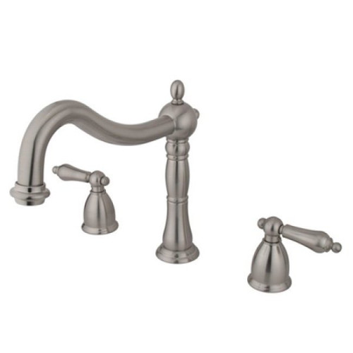 Kingston Brass Two Handle Roman Tub Filler Faucet - Brushed Nickel KS1348AL