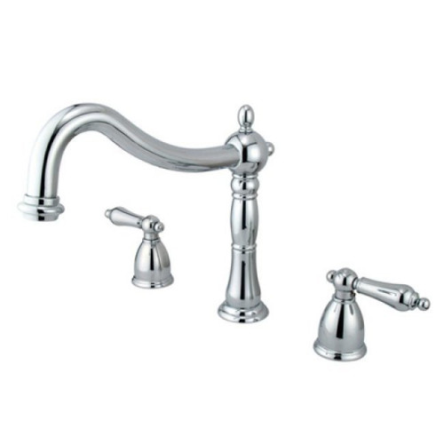 Kingston Brass Two Handle Roman Tub Filler Faucet - Polished Chrome KS1341AL