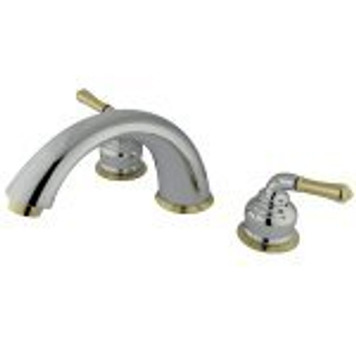 Kingston Brass Two Handle Roman Tub Filler Faucet - Polished Chrome/Polished Brass