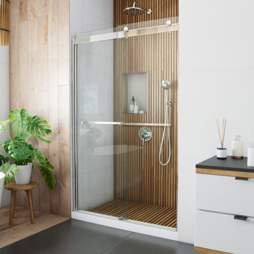 DreamLine Sapphire 44-48 in. W x 76 in. H Semi-Frameless Bypass Shower Door in Chrome