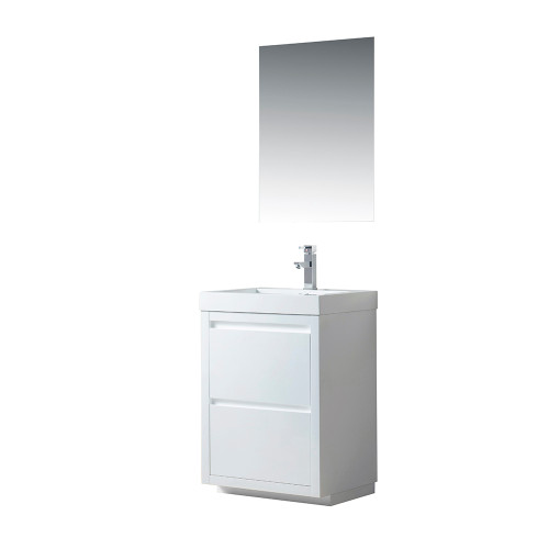 Vanity Art 24 Inch Single Sink Bathroom Vanity With Resin Top